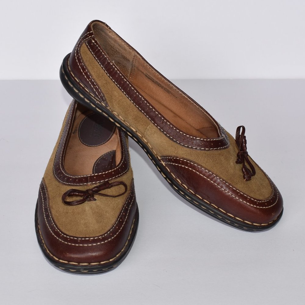 Born Leather & Suede Slip On Flats Sz 8.5 M EU 40